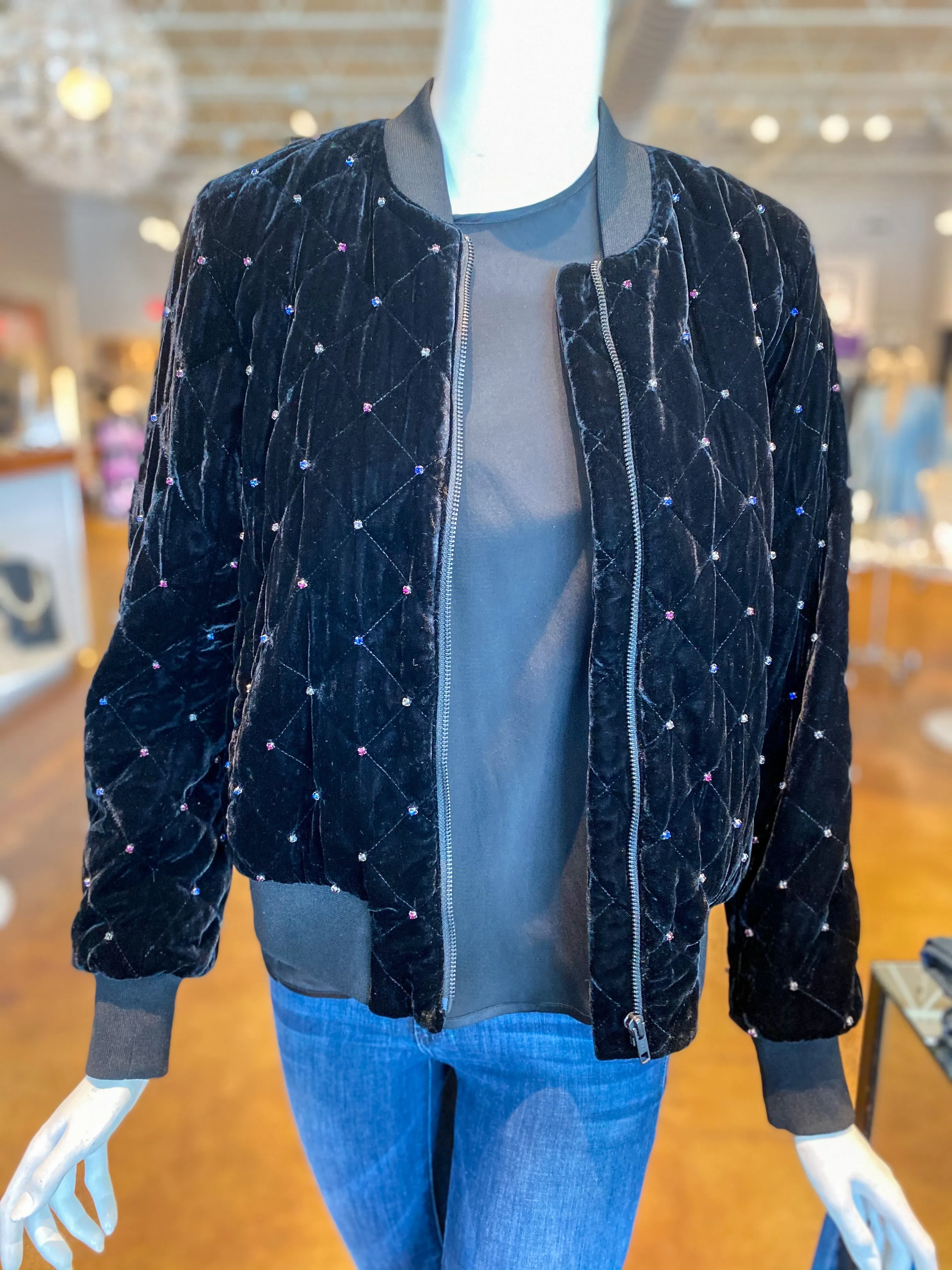 Parker Meredith Velvet Bomber Jacket