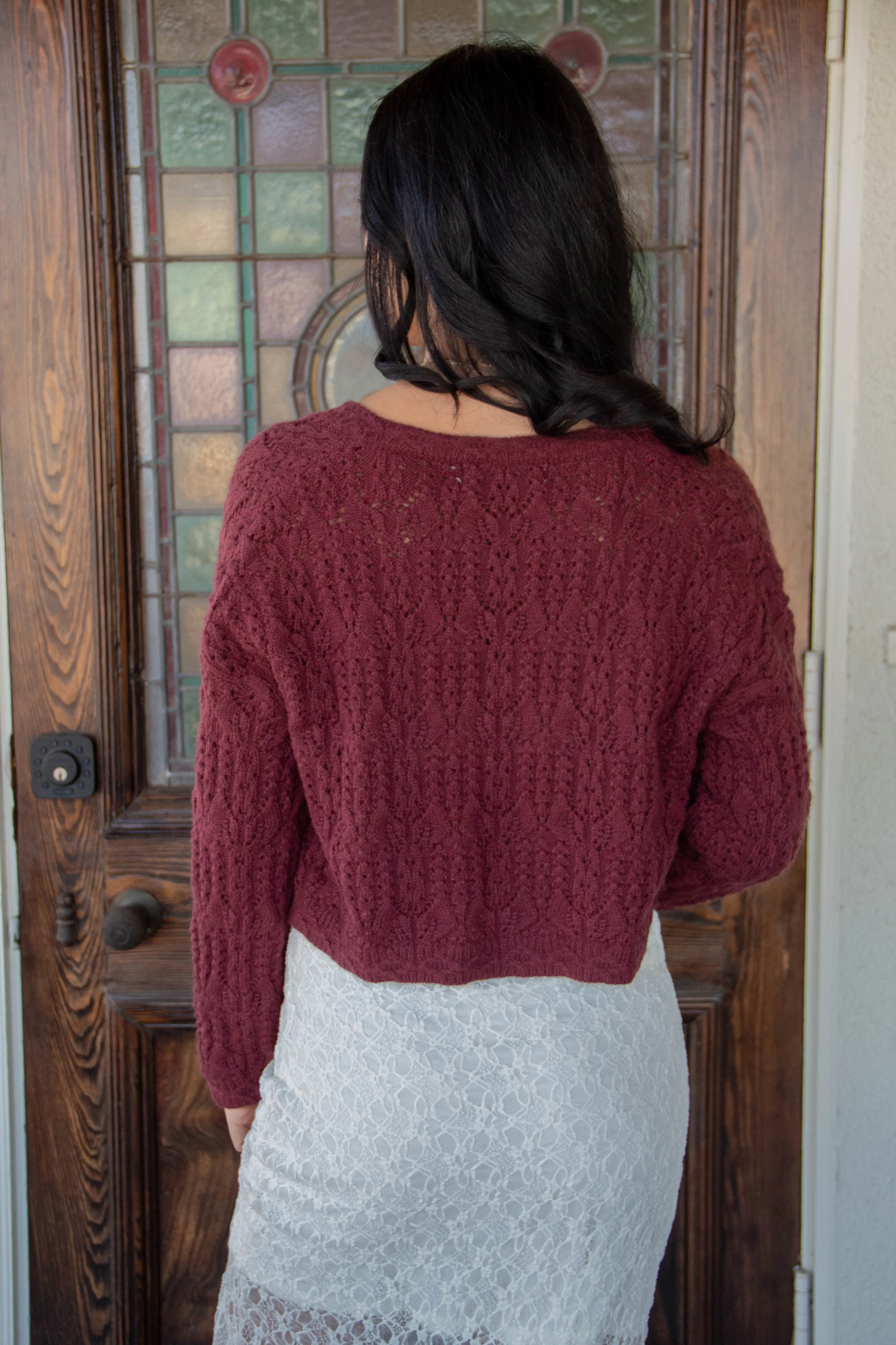 Pearl Button Crochet Cardigan