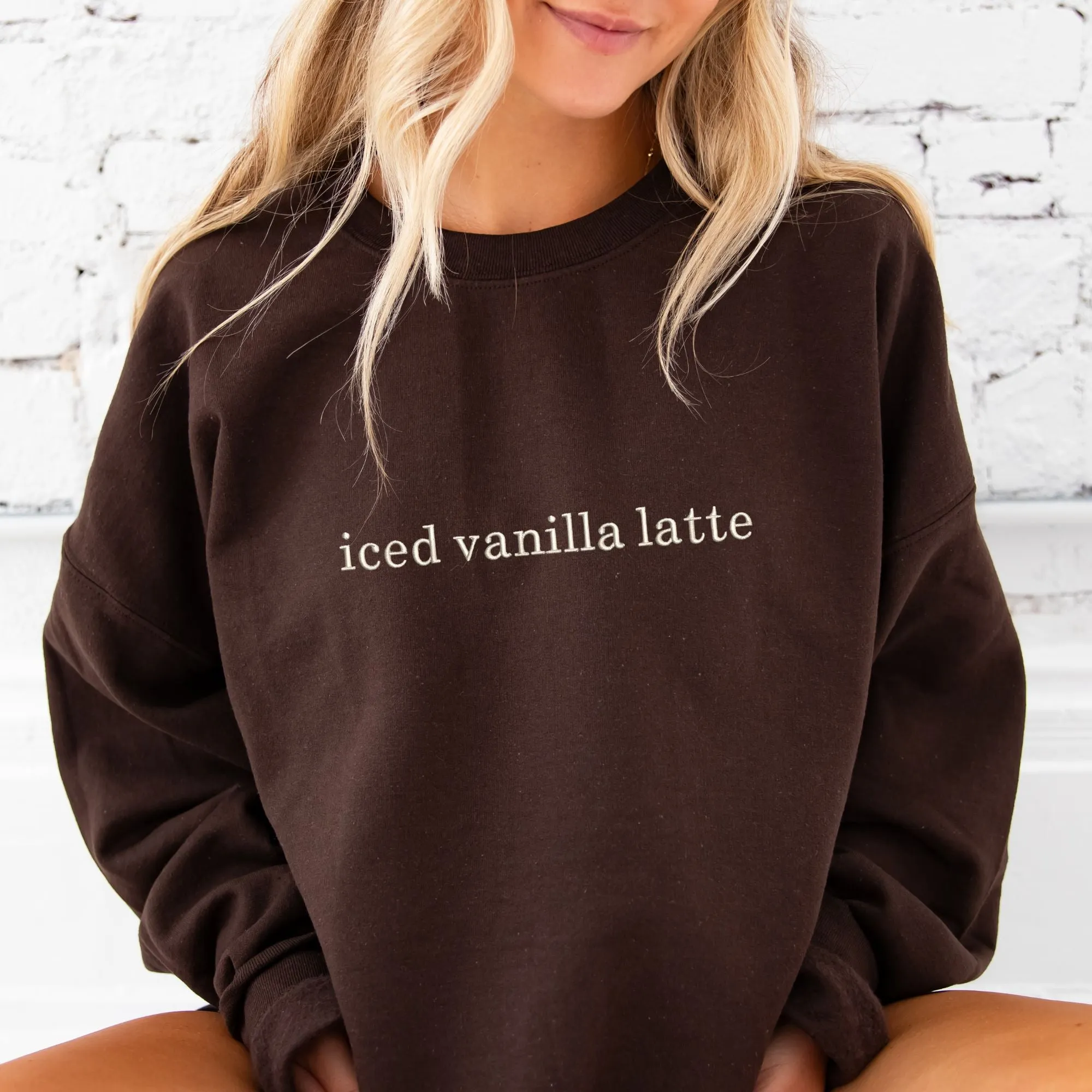 Personalized Coffee Club Embroidered Gemma Crewneck Sweatshirt