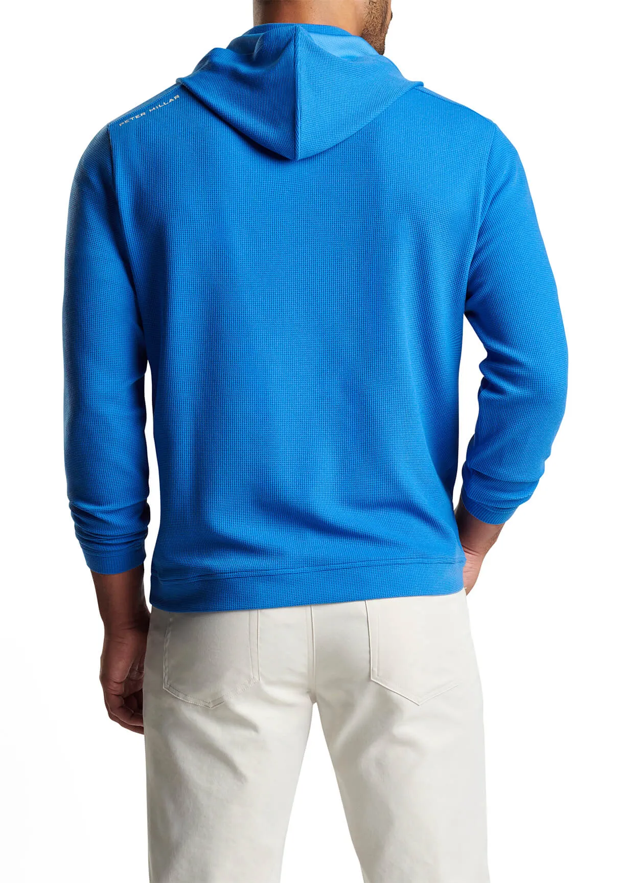 Peter Millar - Men's Grid Performance Half-Zip Hoodie - Mako Blue