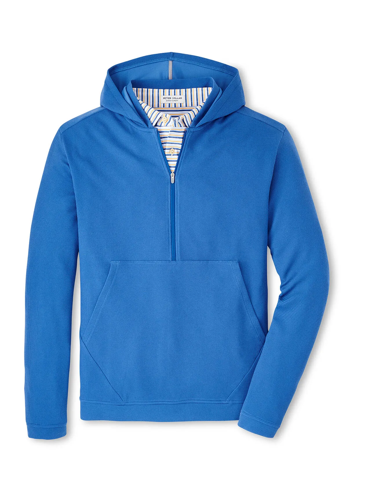 Peter Millar - Men's Grid Performance Half-Zip Hoodie - Mako Blue