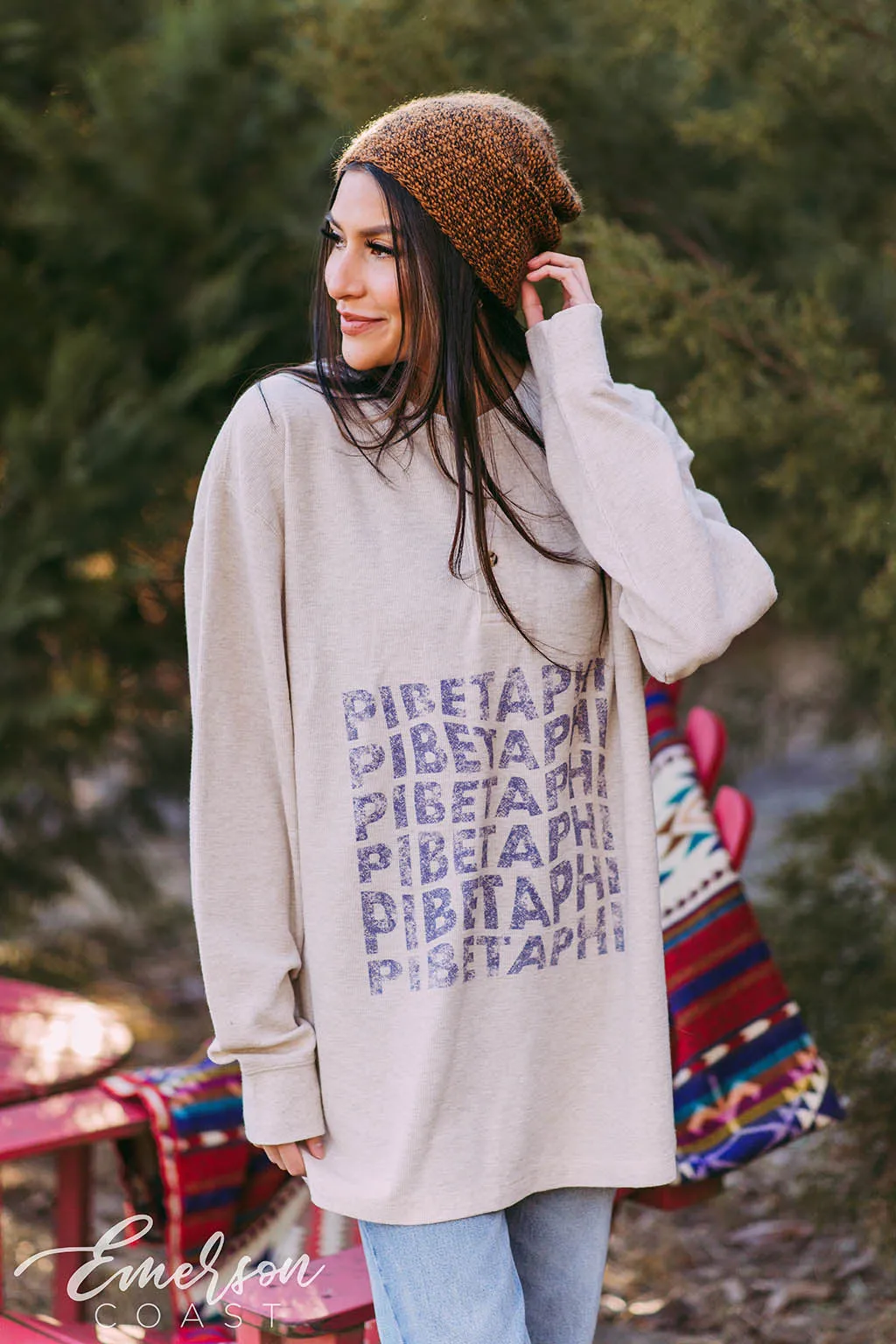 Pi Beta Phi Oatmeal Thermal Henley