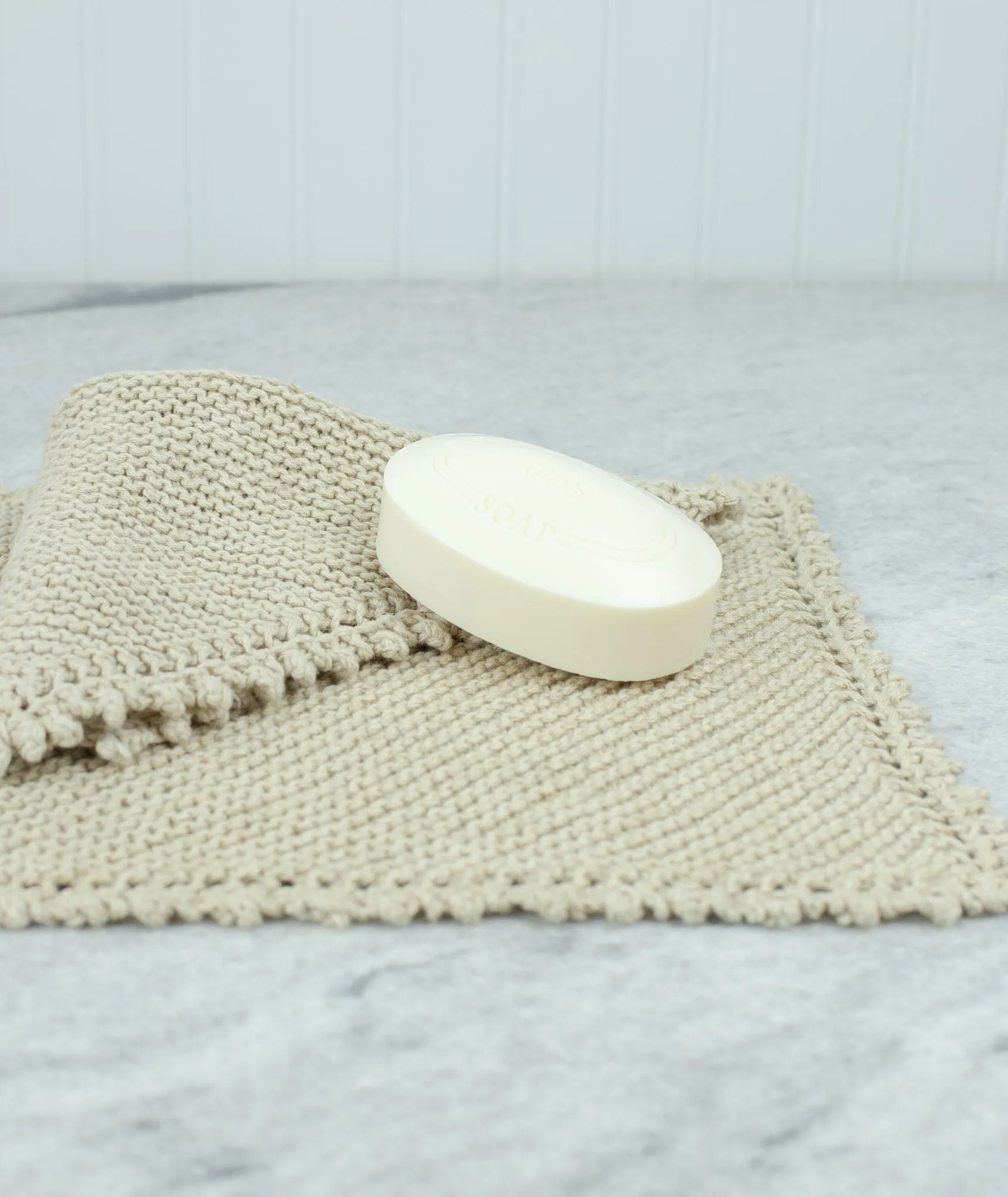 Picot Edge Washcloth Using Rowan Creative Linen