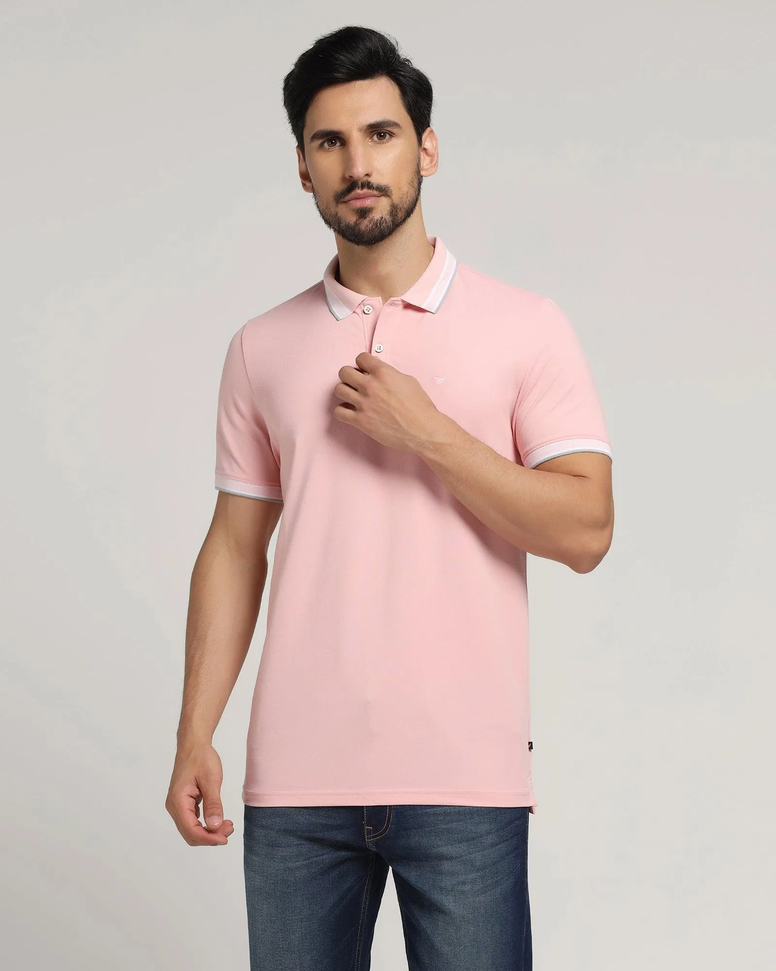 Polo Pink Solid T-Shirt - Daisey