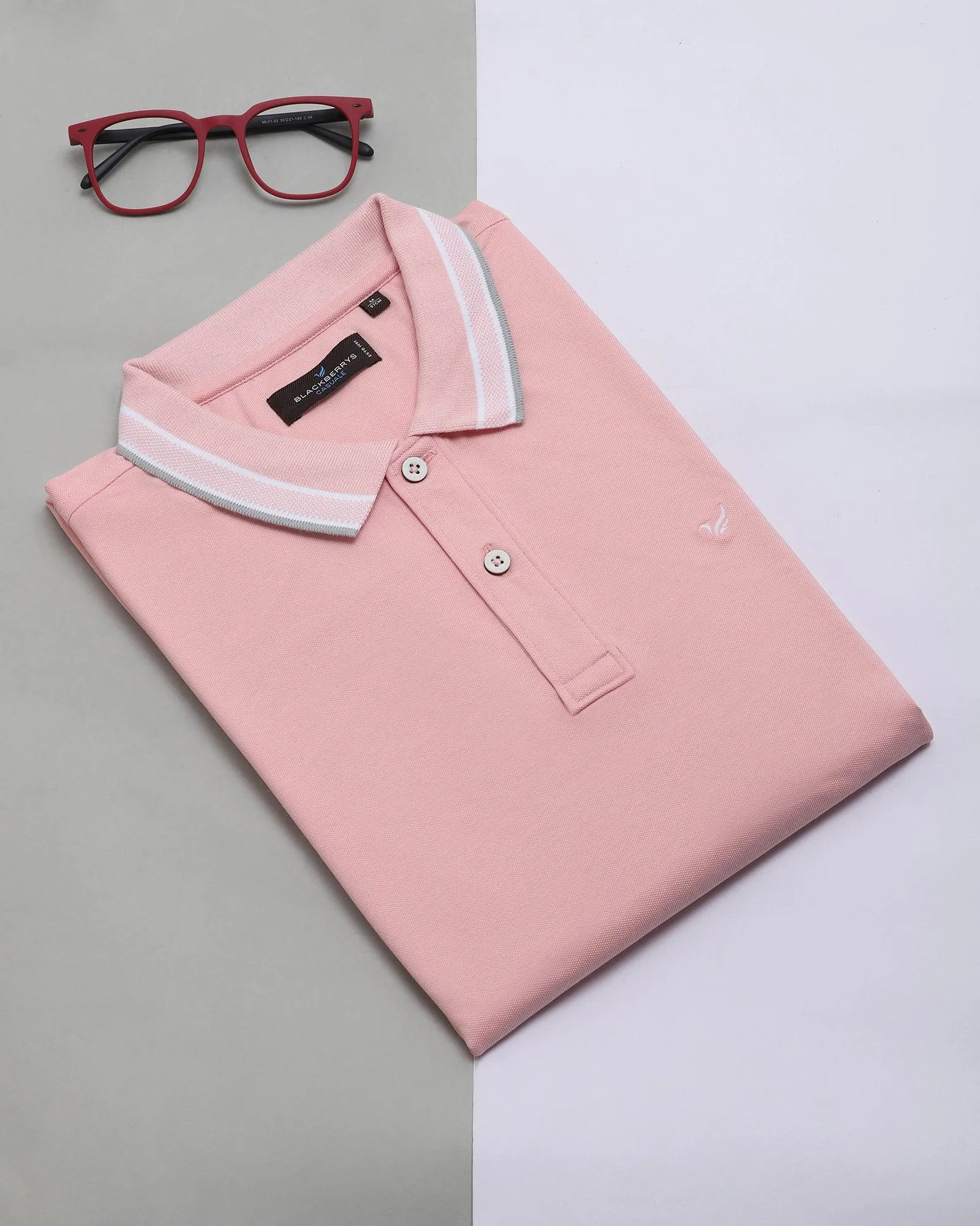 Polo Pink Solid T-Shirt - Daisey