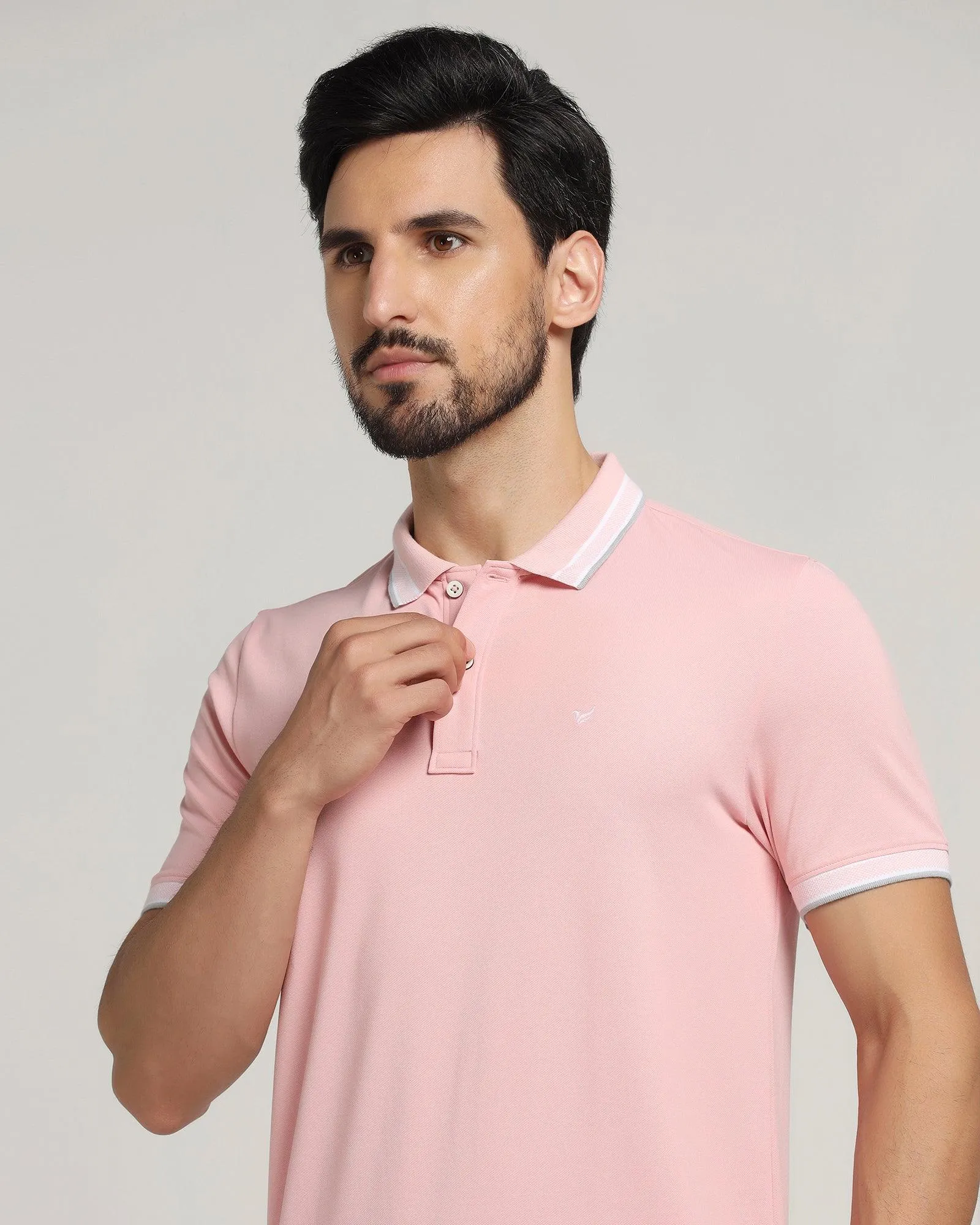 Polo Pink Solid T-Shirt - Daisey