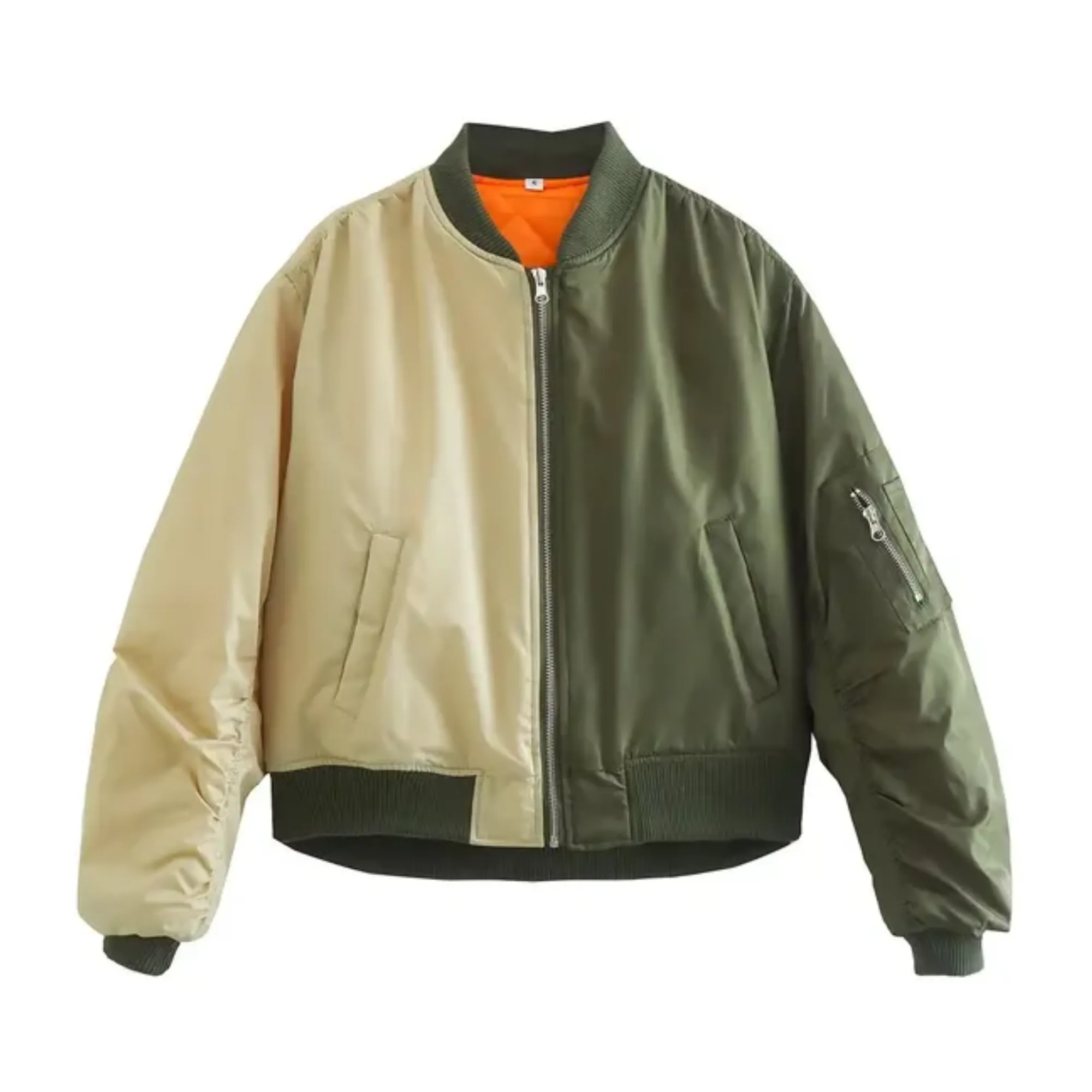 Pre Order:  Colorblock Pocket Zipper Bomber Jacket