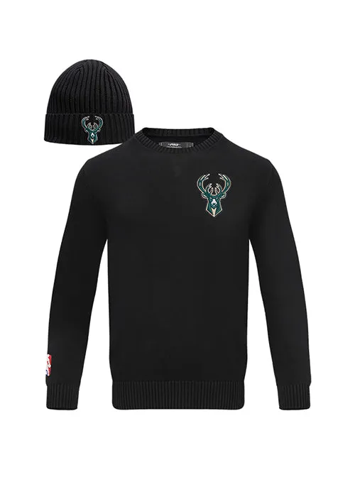 Pro Standard Milwaukee Bucks Sweater and Beanie Hat Box Set