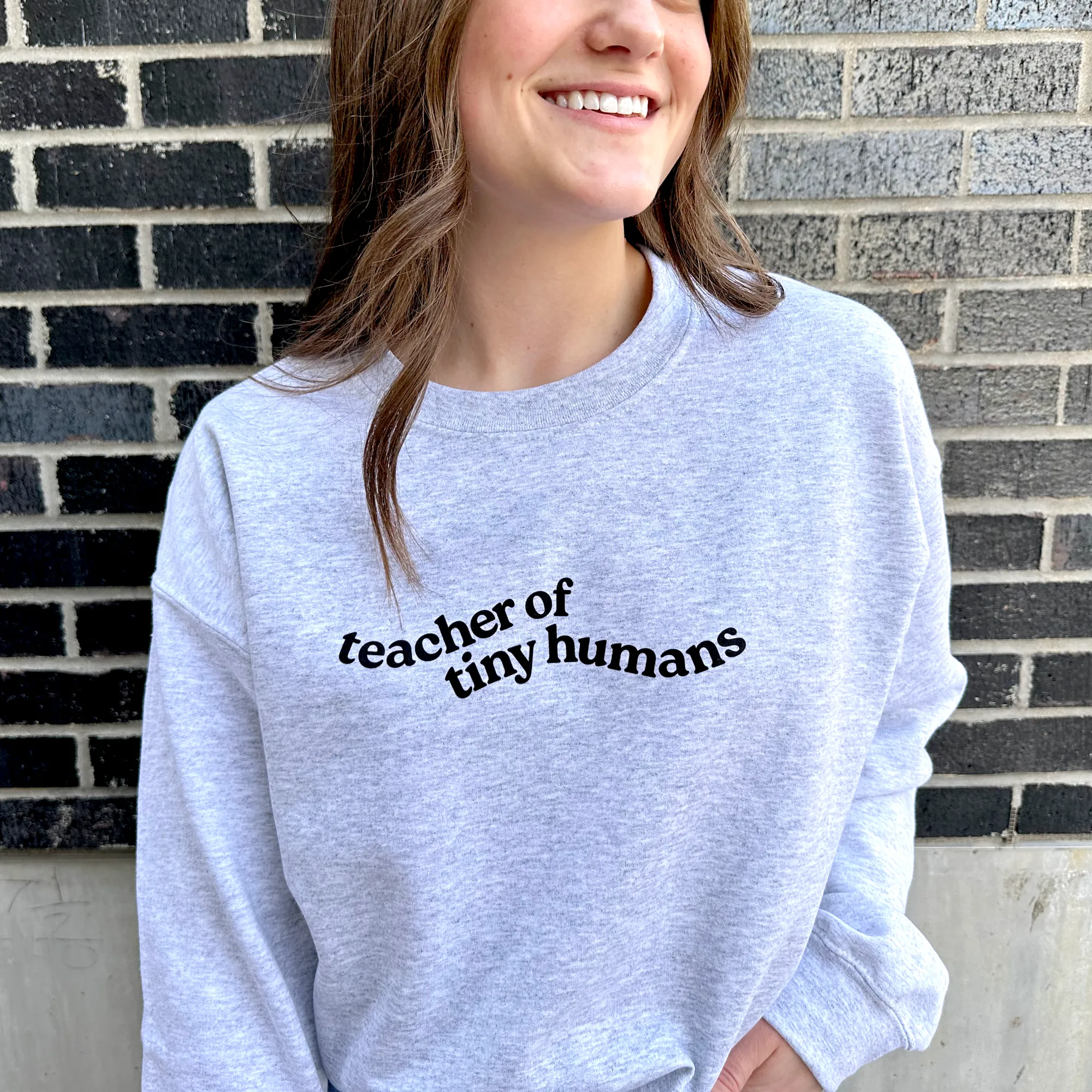 "Teacher of Tiny Humans" Crewneck Sweatshirt