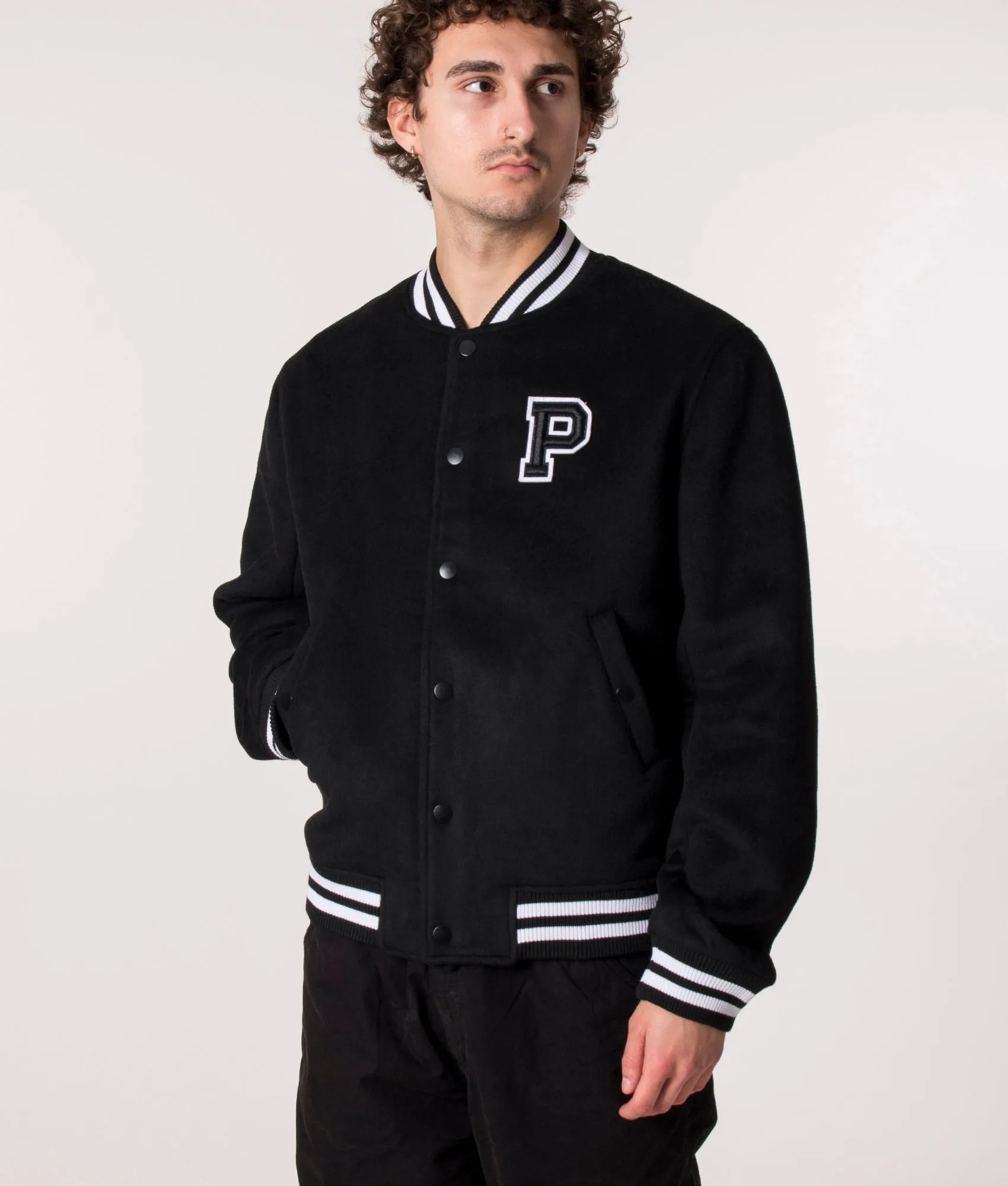 Relaxed Fit Bay Bomber College Jacket