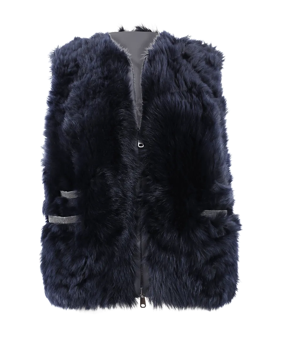 Reversible Shearling Fur Vest