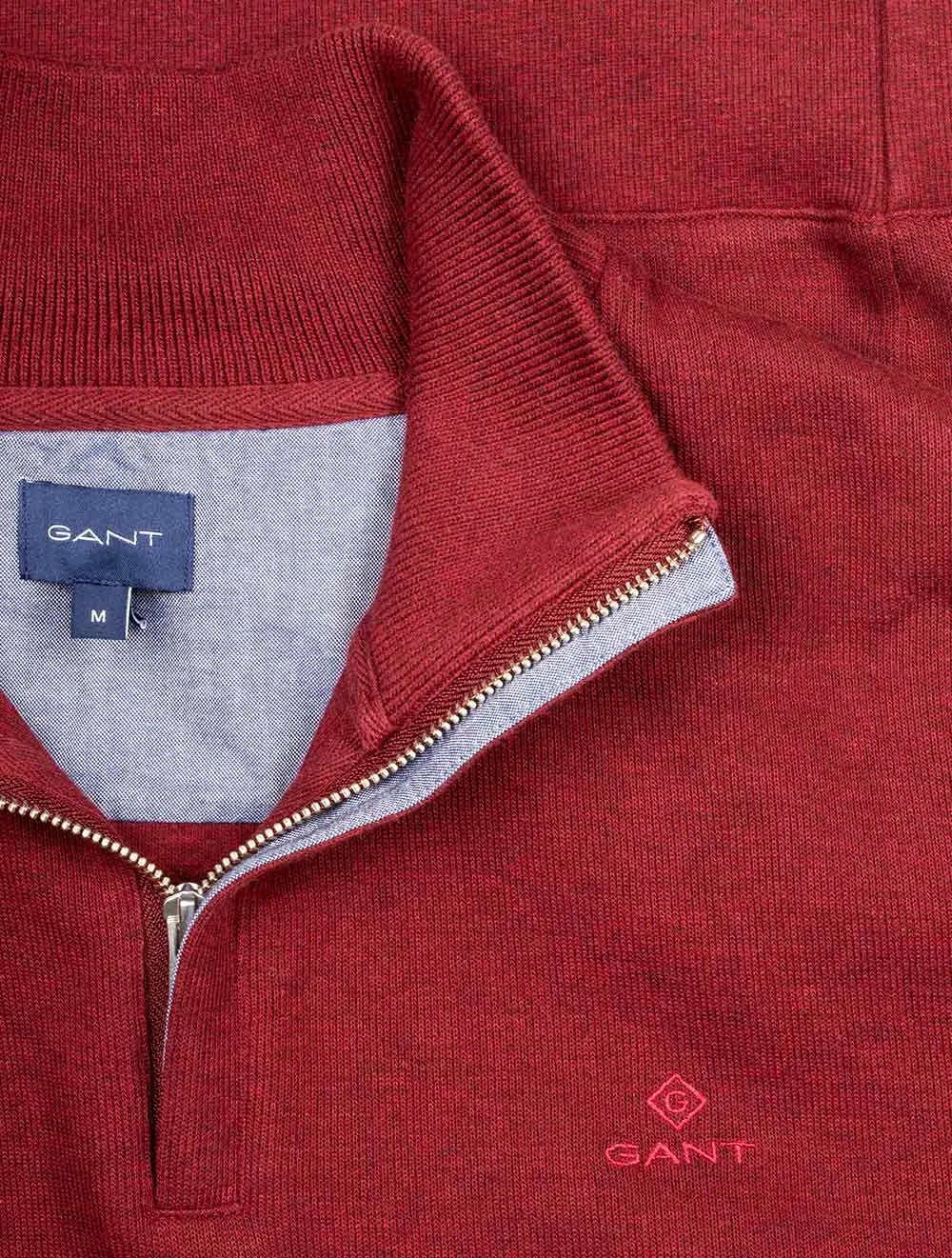 Sacker Rib Half Zip Burgundy Melange