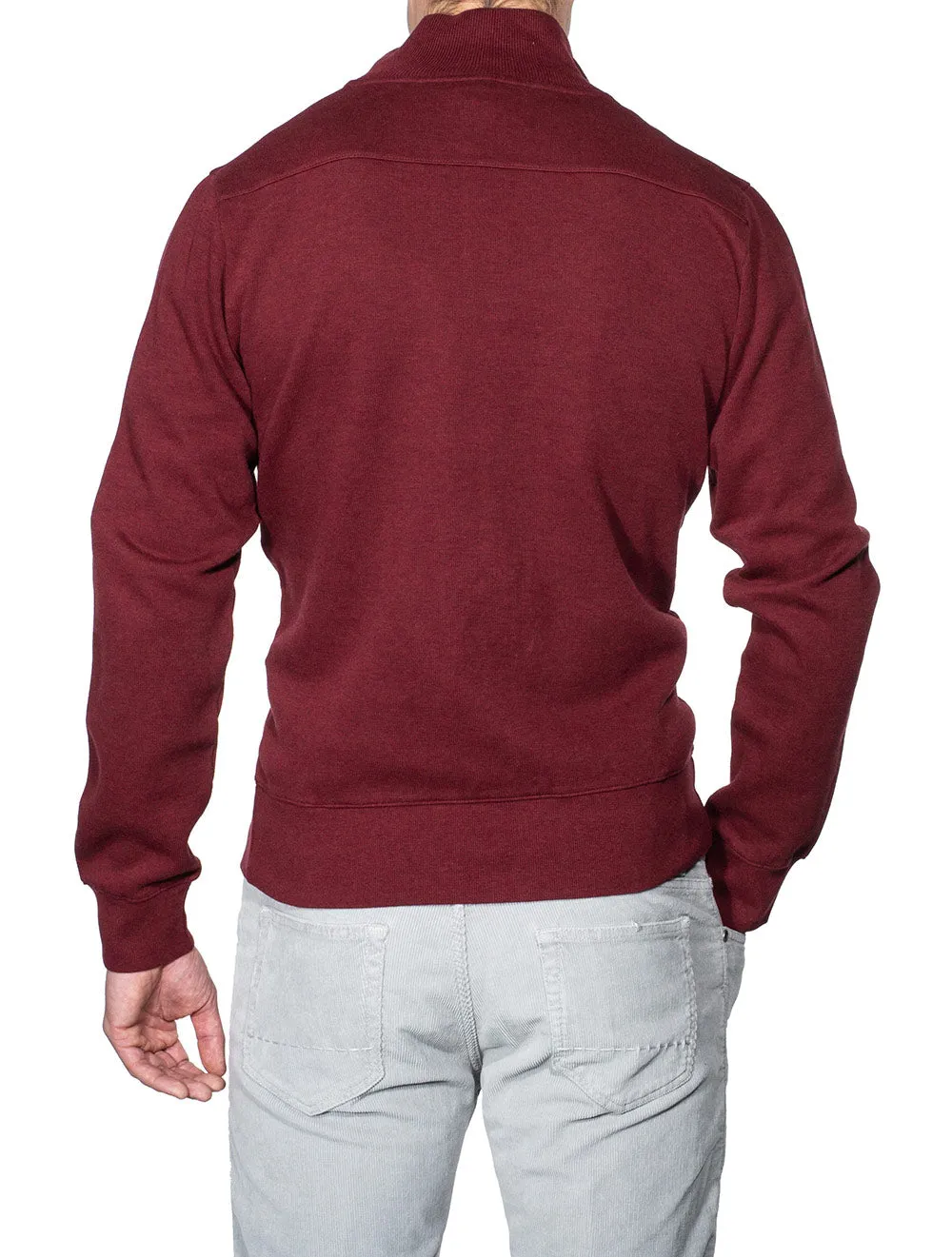 Sacker Rib Half Zip-Burgundy Melange