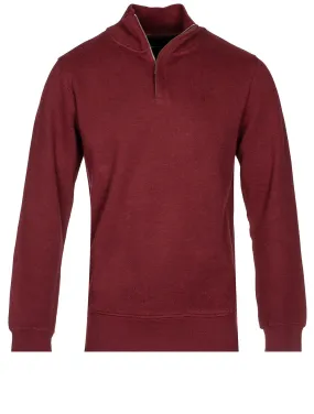 Sacker Rib Half Zip Dark Burgundy Melange