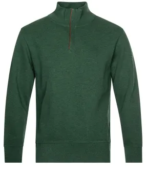 Sacker Rib Half Zip Forest Green Mel