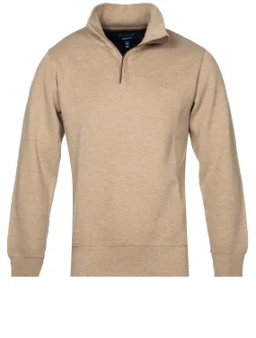 Sacker Rib Half Zip Khaki Melange