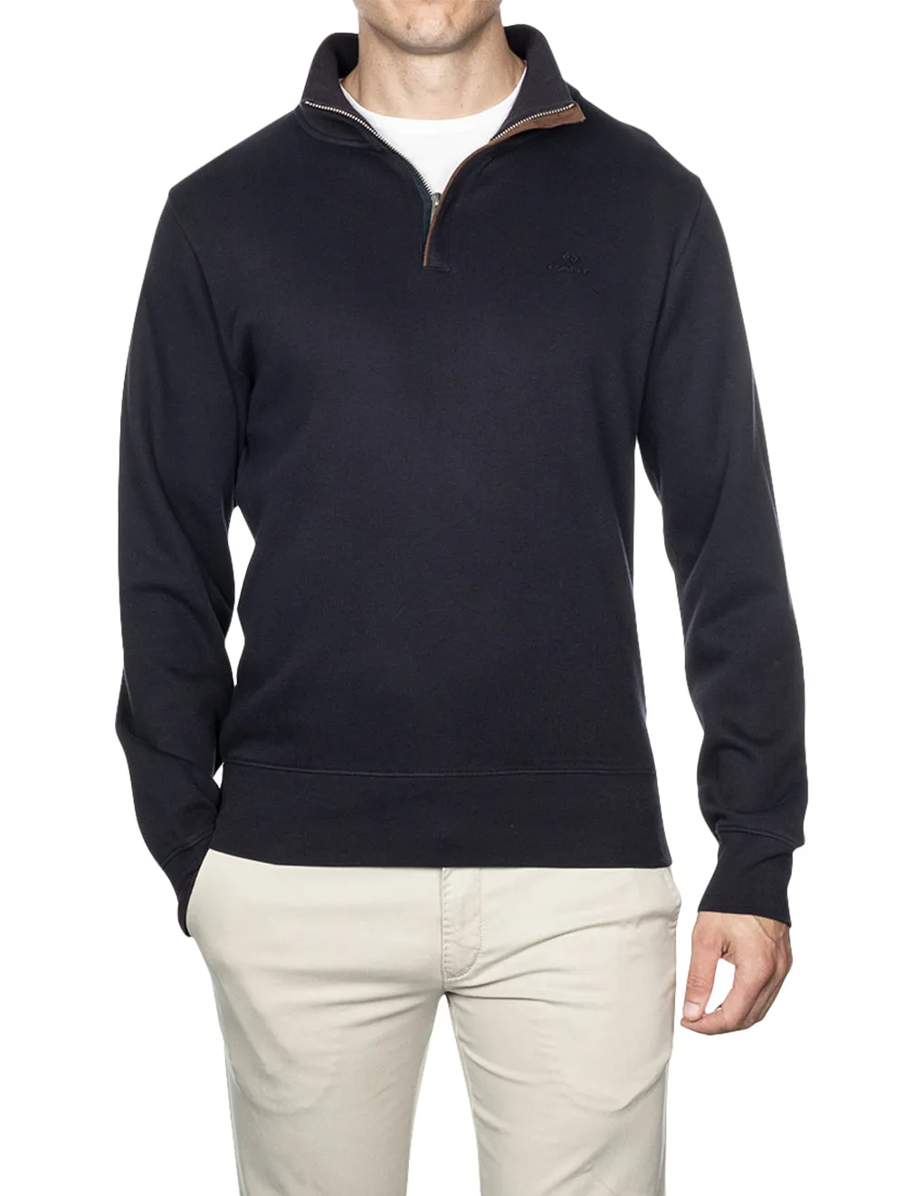 Sacker Rib Half Zip Navy