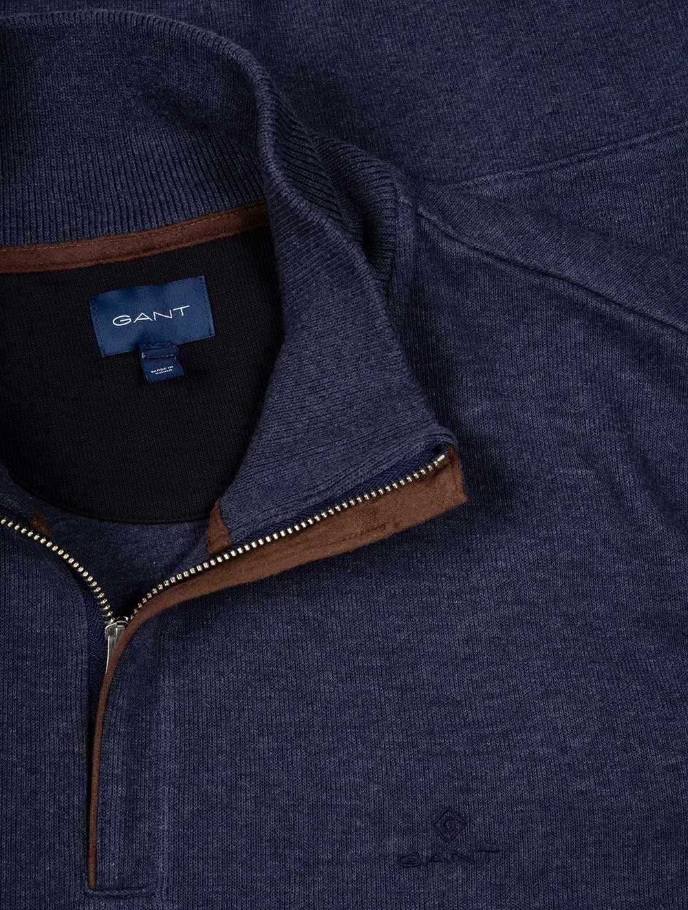 Sacker Rib Half-Zip Sweatshirt Dark Indigo Melange