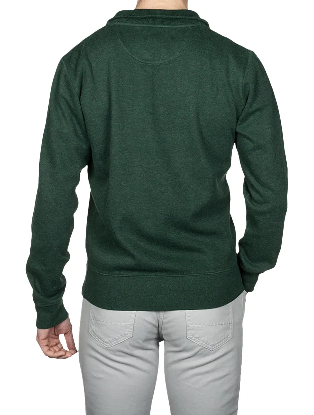 Sacker Rib Half-Zip Sweatshirt Tartan Green Mel