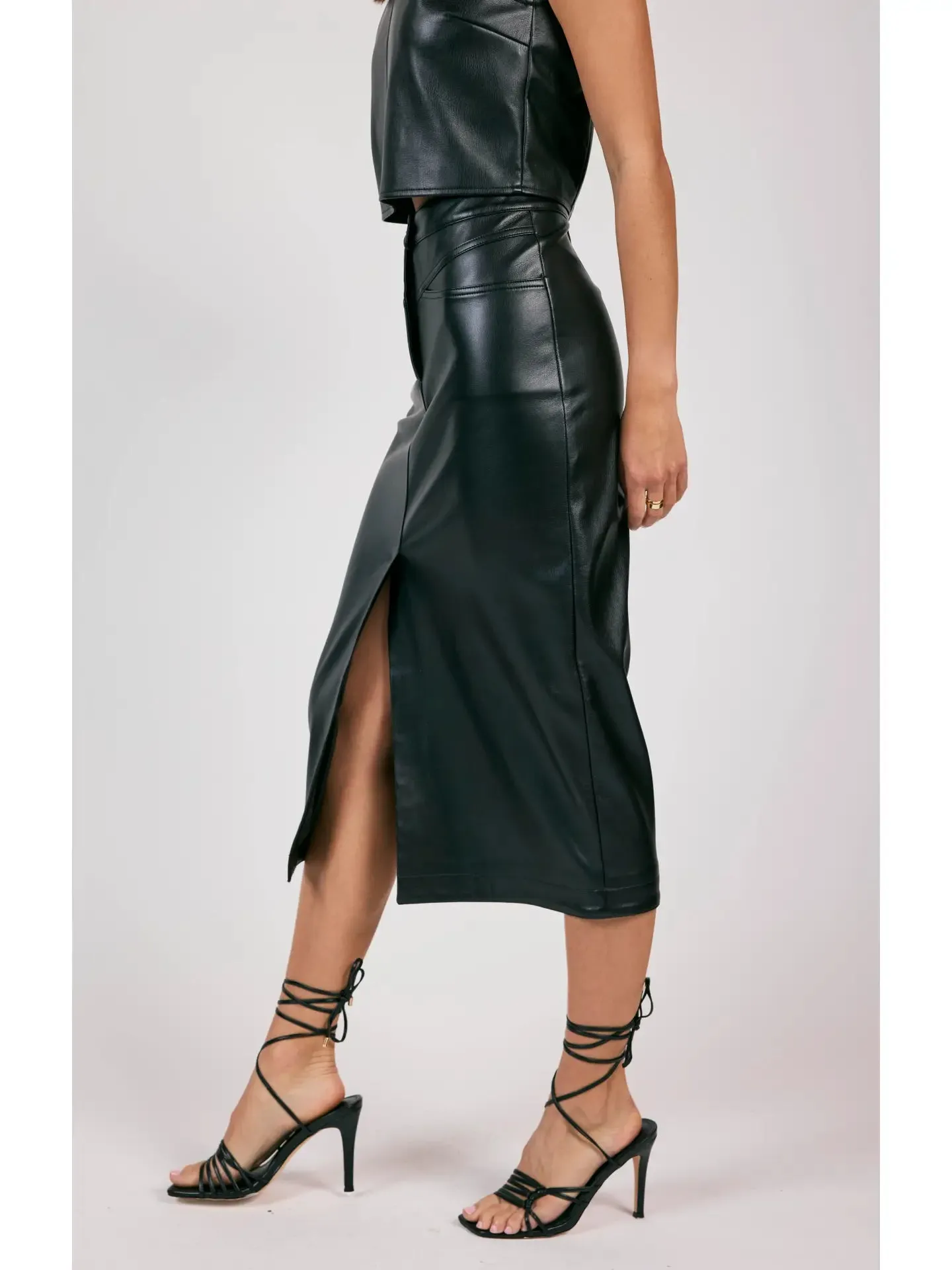 Sage the Label New Era Faux Leather Maxi Skirt