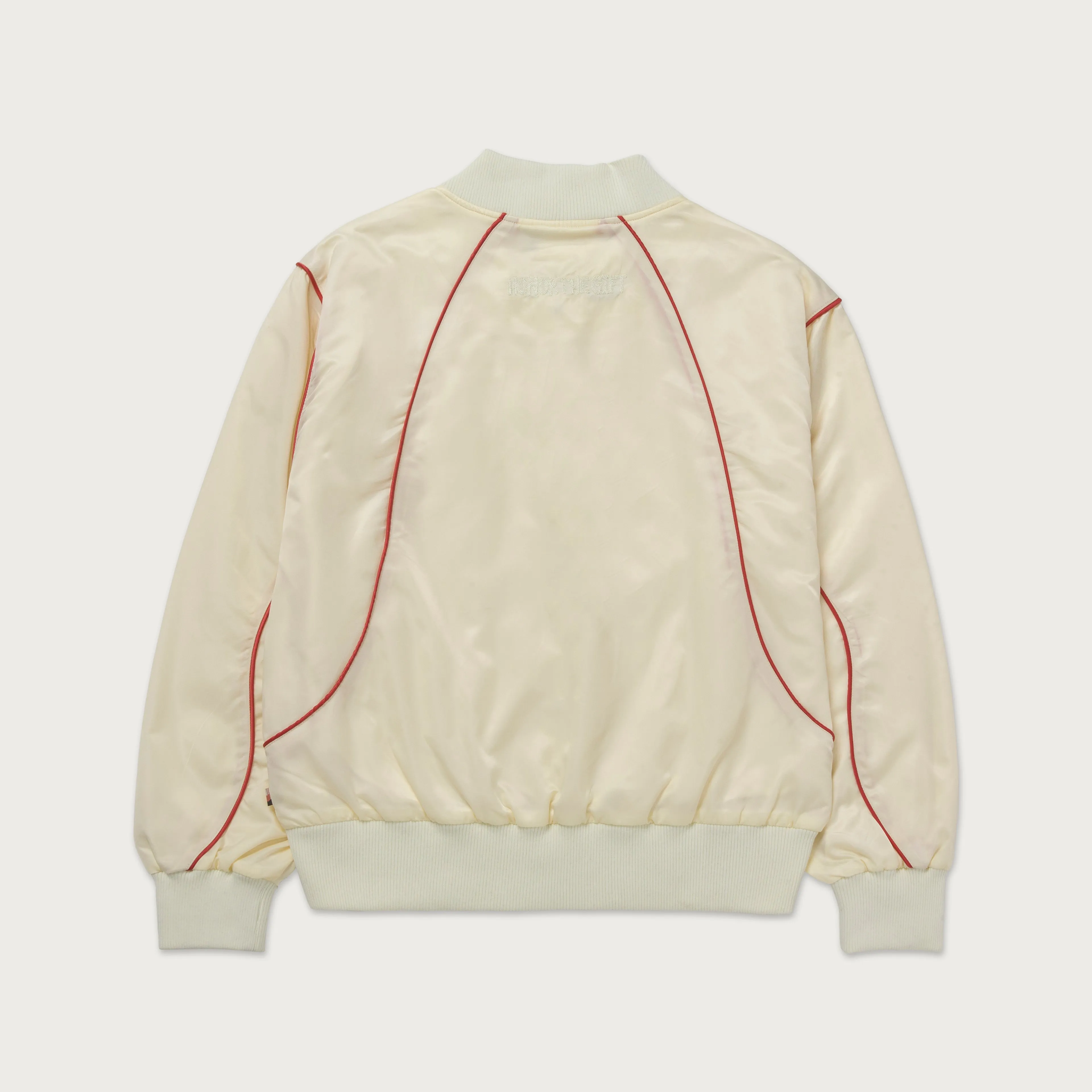 Satin Bomber Jacket - Bone