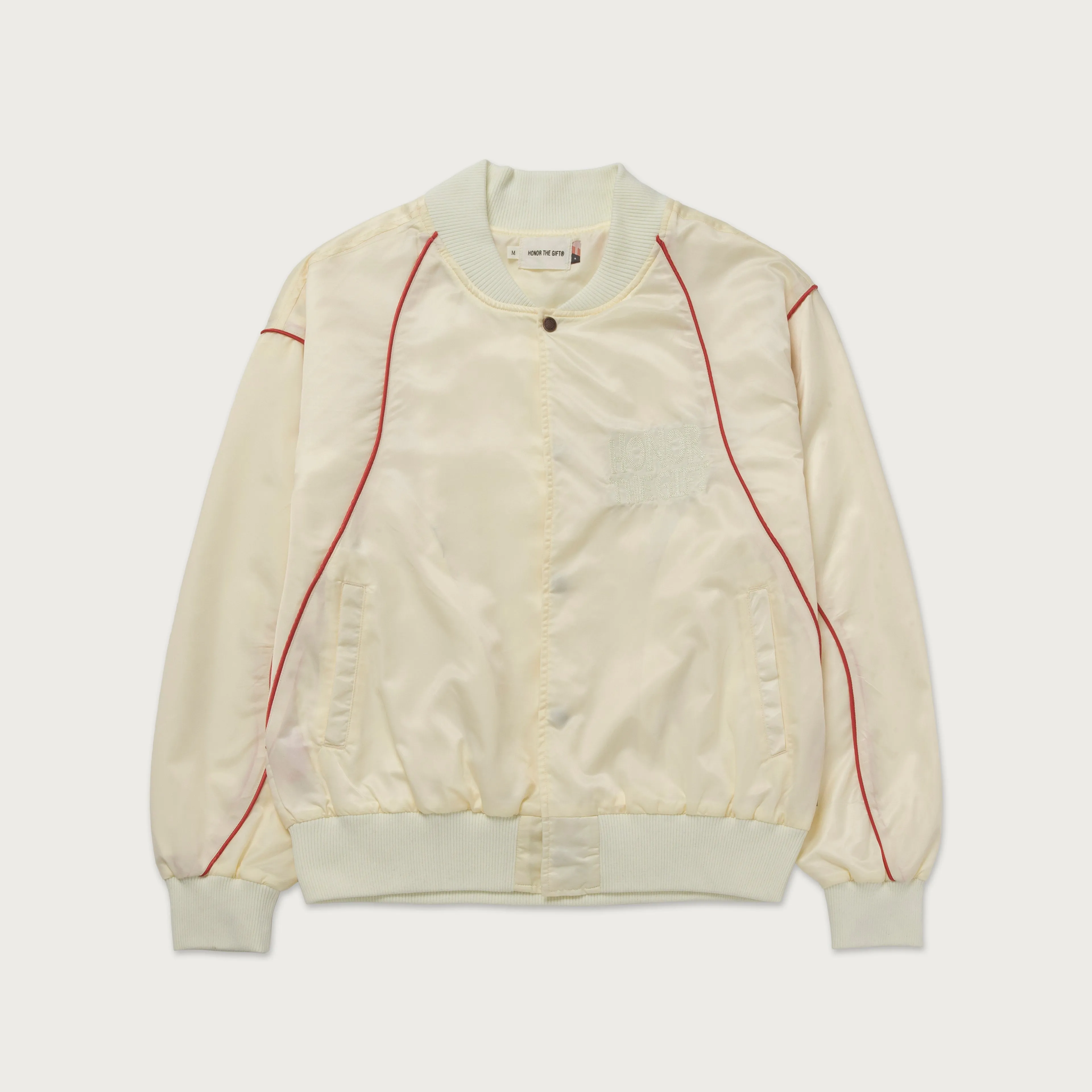 Satin Bomber Jacket - Bone