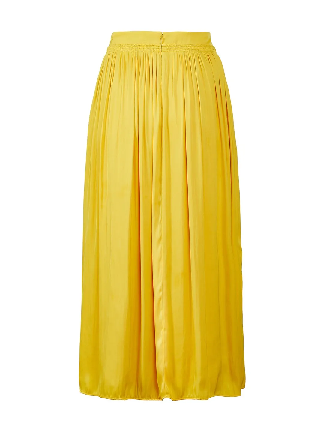 Shirred Maxi Skirt in Bright Daffodil