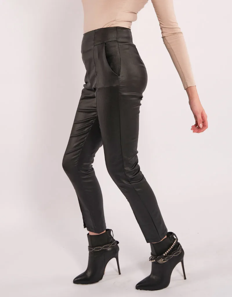 Slit Zip Leather Pants