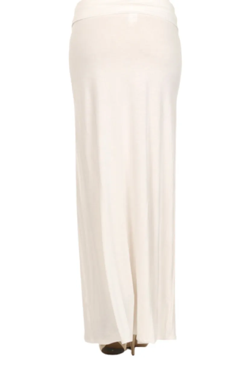 Solid Maxi Skirt in Ivory Style 832