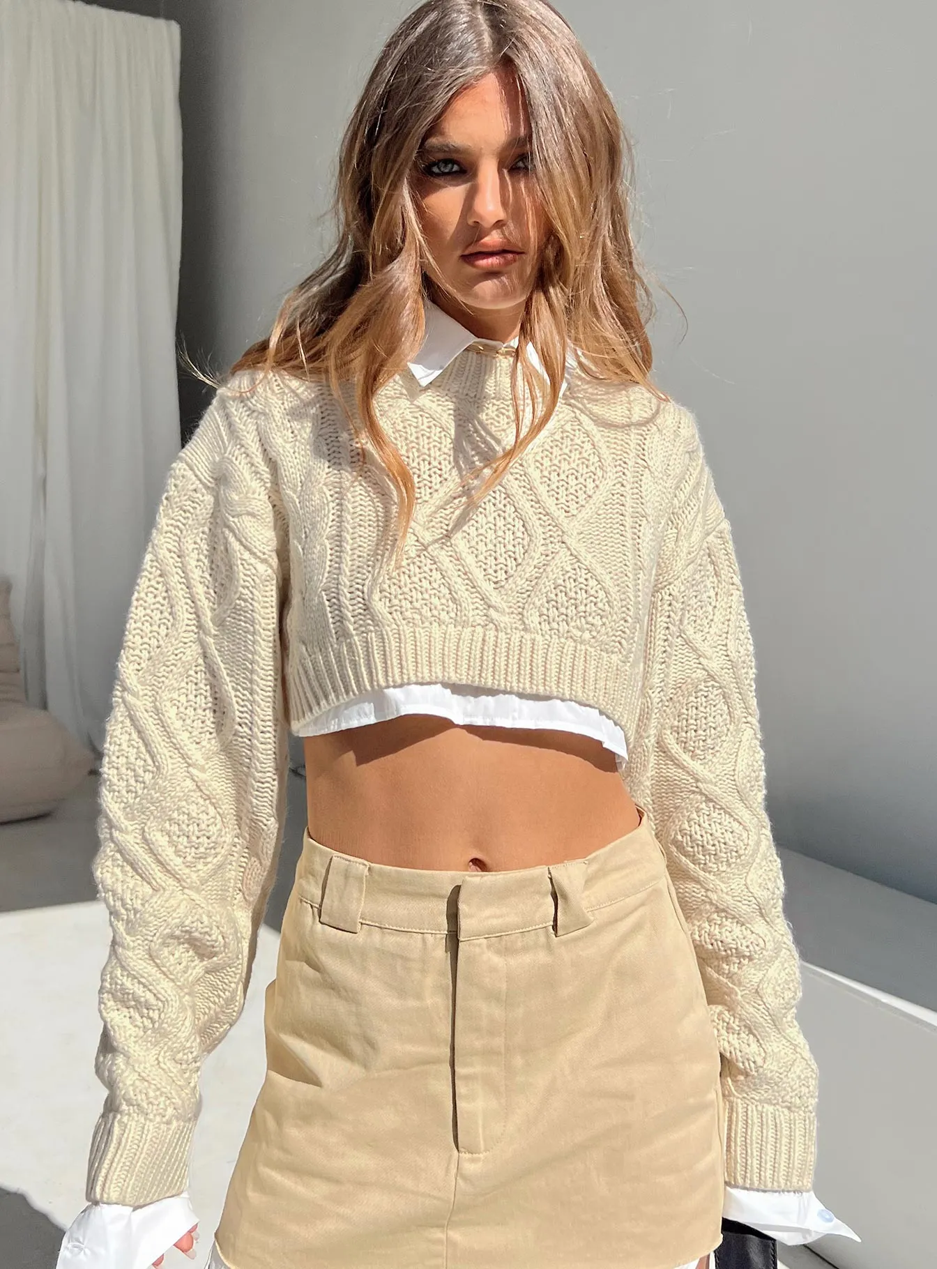 Sonny Cropped Sweater Cream