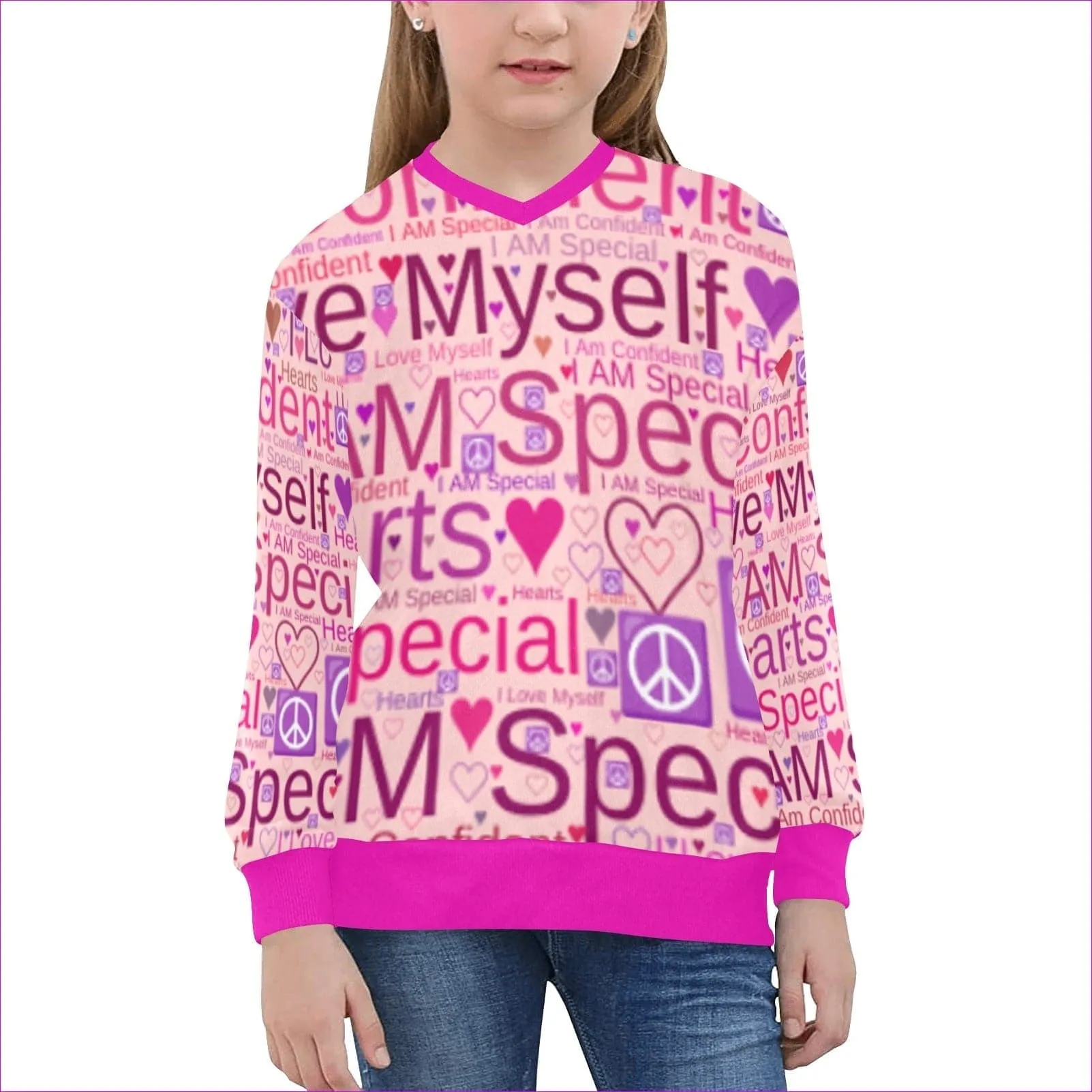 Speak-Over Girls' V-Neck Sweater - 2 options