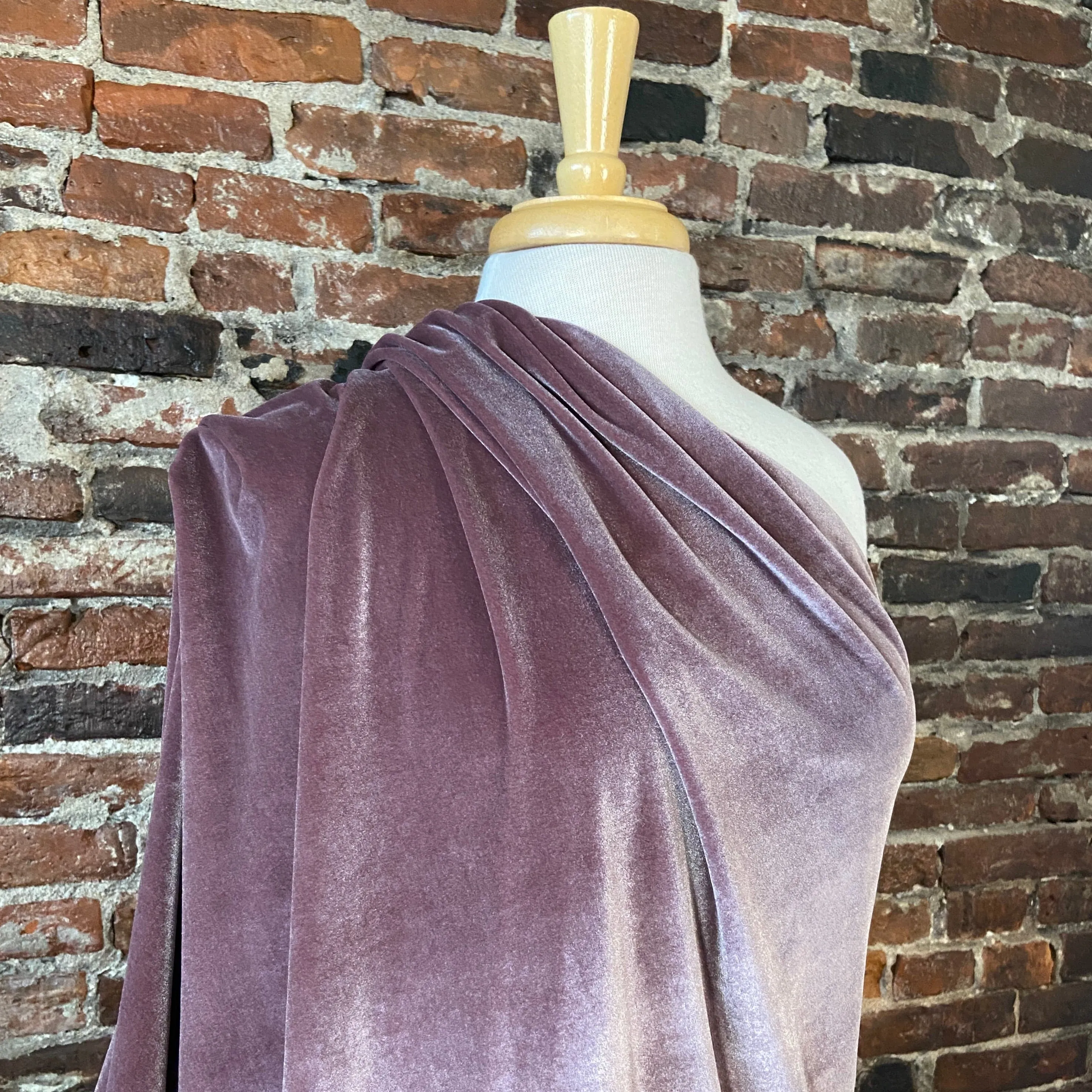 Stretch Knit Velvet in Blush