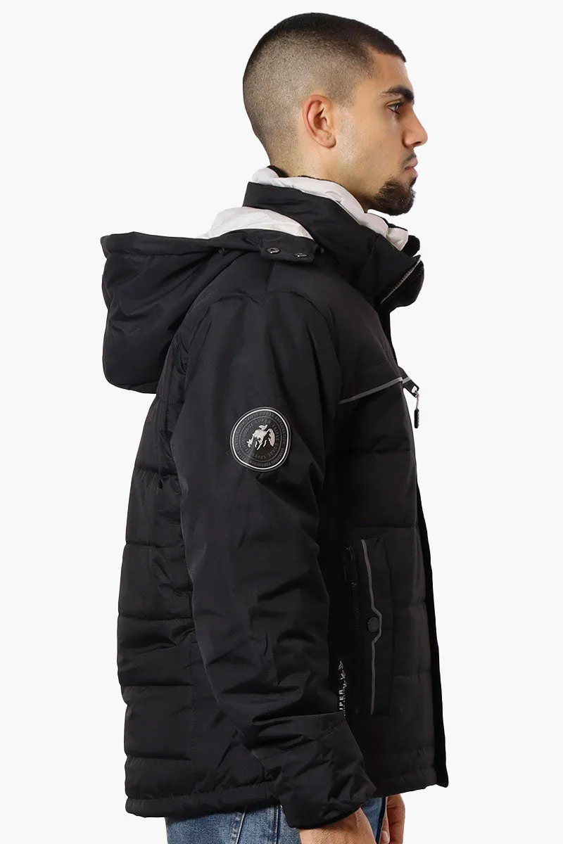 Super Triple Goose Contrast Detail Bubble Bomber Jacket - Black