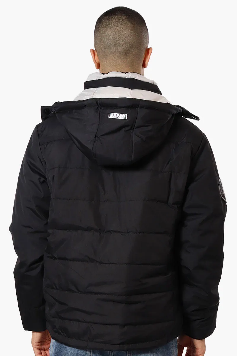 Super Triple Goose Contrast Detail Bubble Bomber Jacket - Black