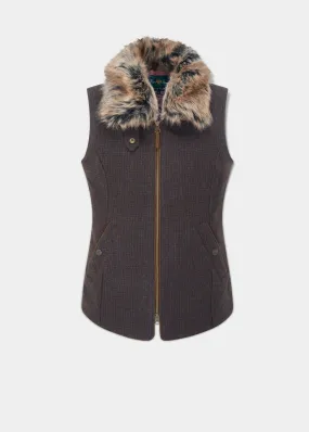 Surrey Ladies Tweed Gilet In Bramble