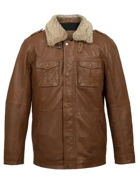 Tan Brown Shearling Long Coat