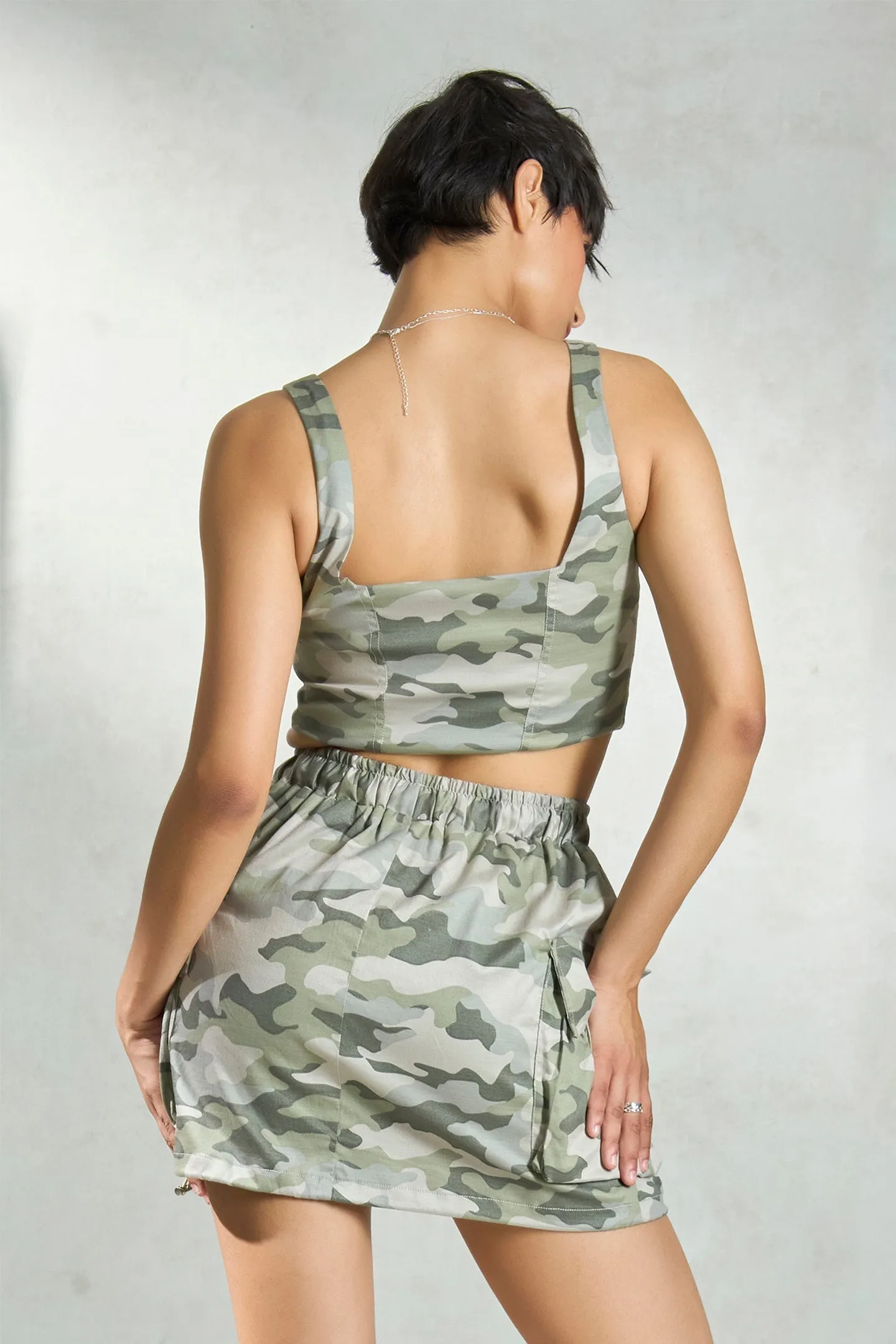 Teagan Top|Corset in Cotton Camo