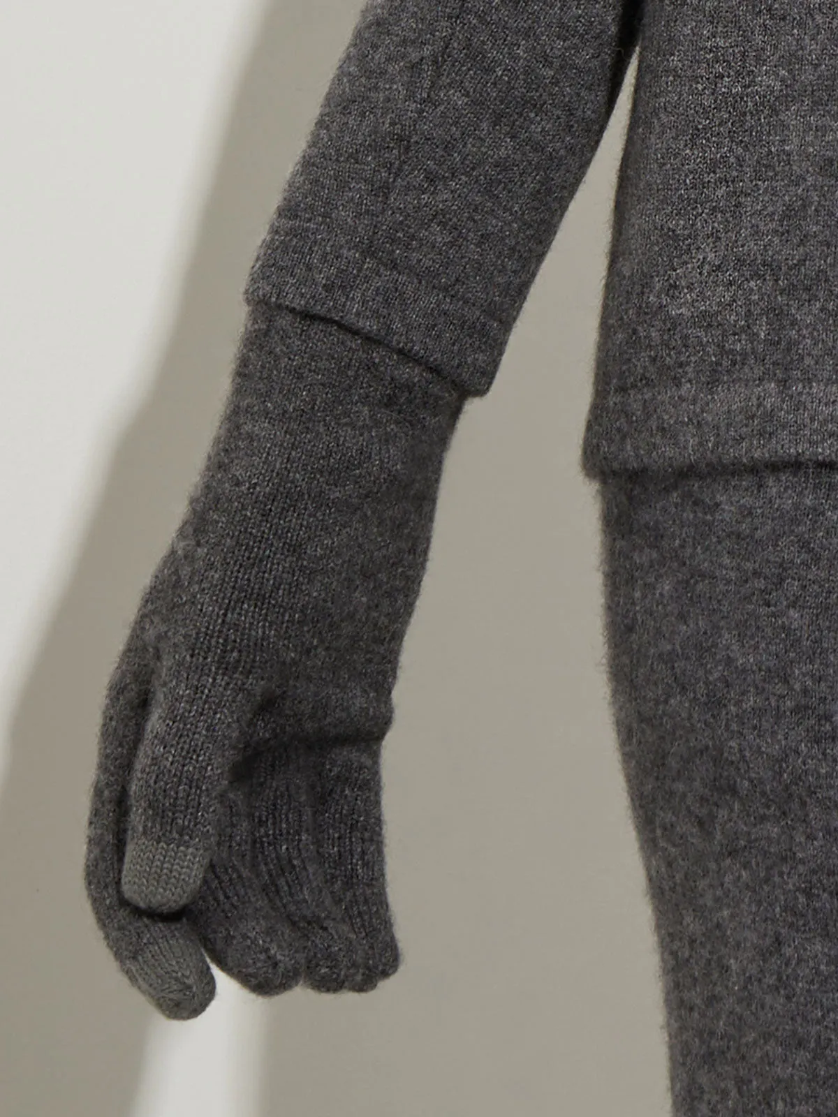 Tech Touch Long Cashmere Gloves, Charcoal