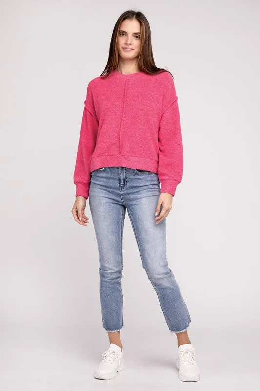 TEEK - Brushed Hi-Low Hem Sweater