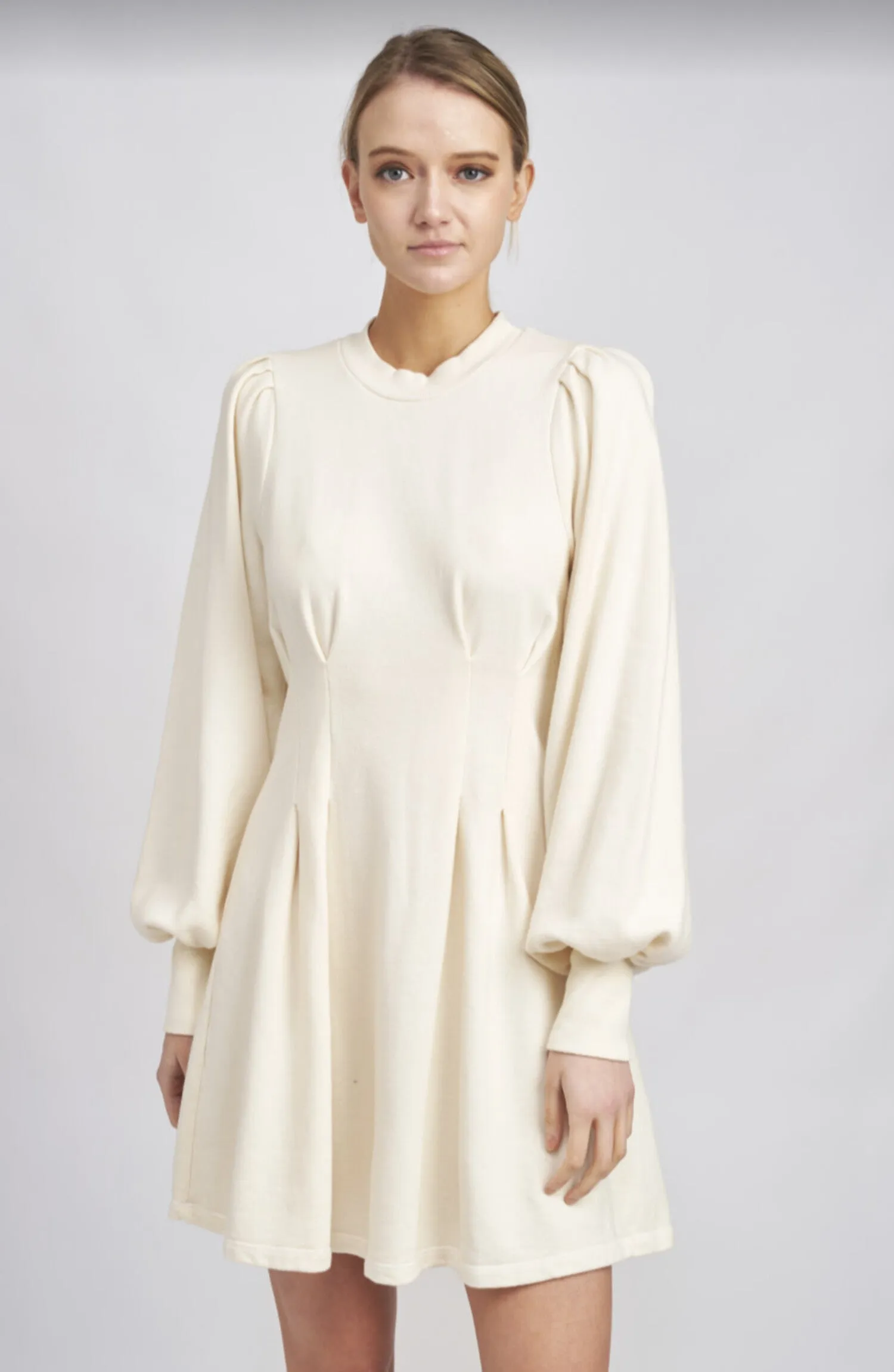 The Ivar Bishop Sleeve Mini Dress - Natural