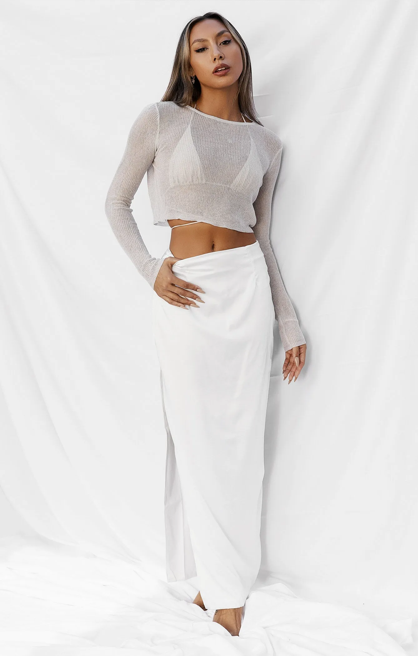 THE SILK MAXI SKIRT - WHITE