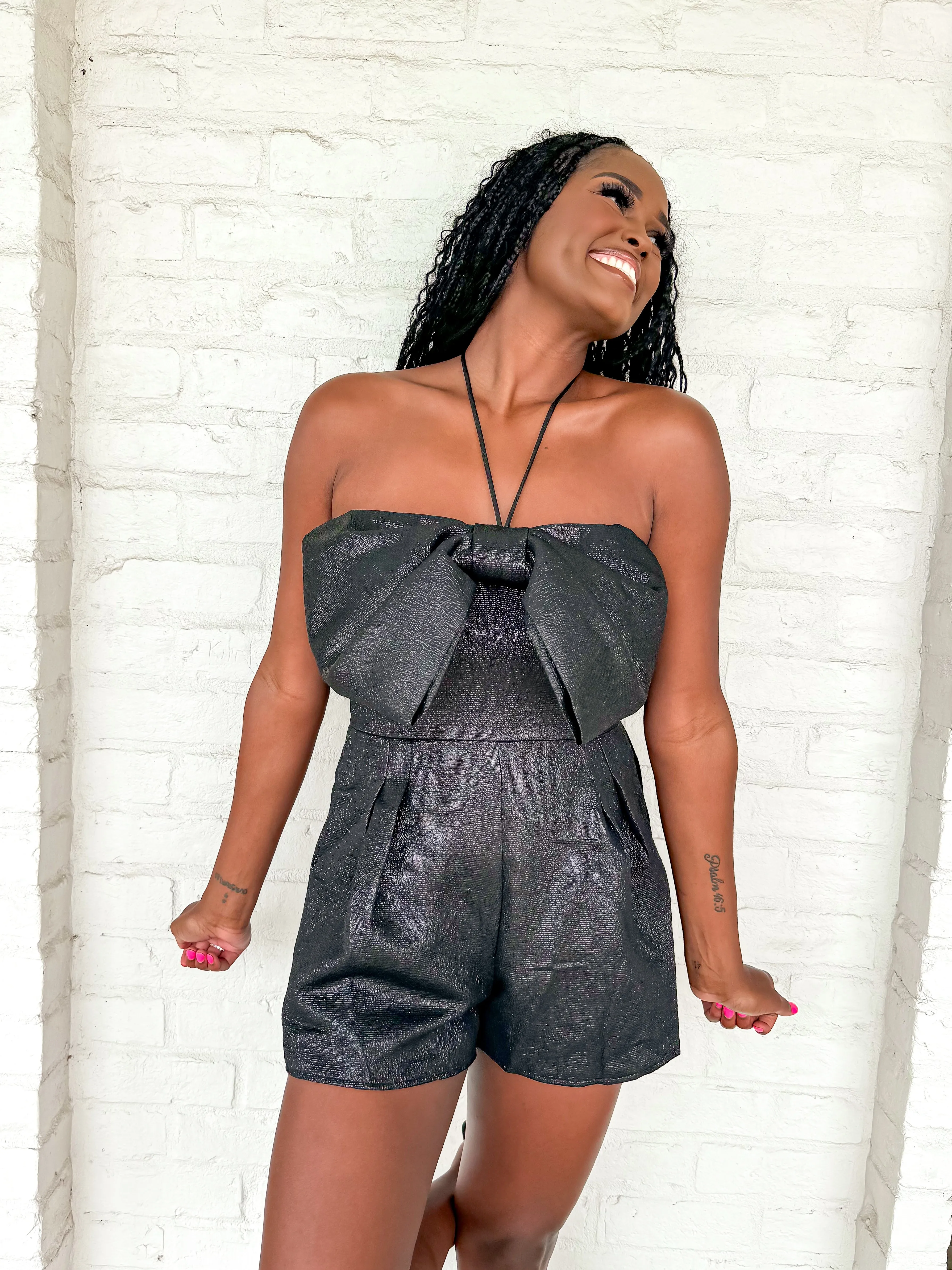 Top Of The Class Romper Black