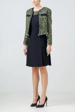 Tweed jacket with contrasting flap pockets