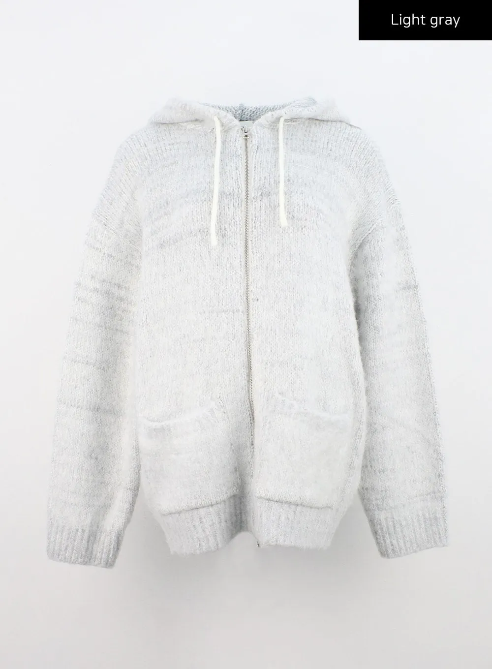 Two-Way Zip-Up Knit Hoodie Jacket CN303