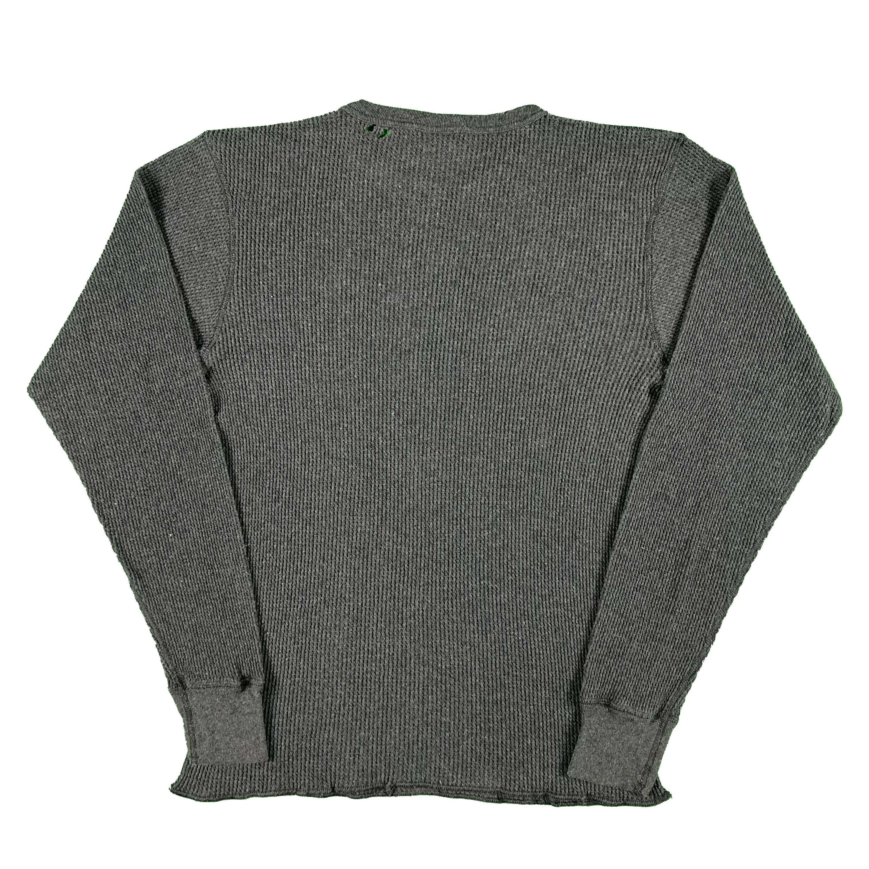 Vintage Dark Grey Waffle Knit Thermal- SELECT SHIRT