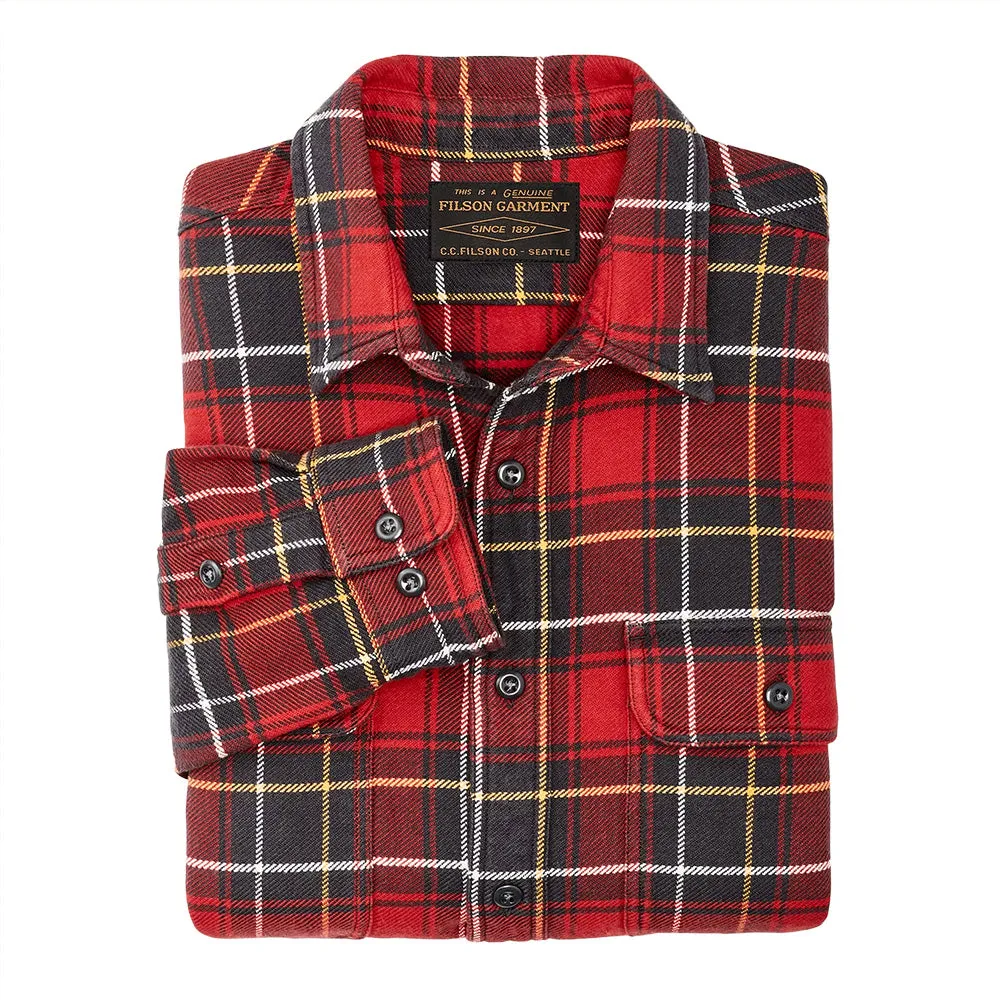 Vintage Flannel Work Shirt | Red Charcoal Plaid