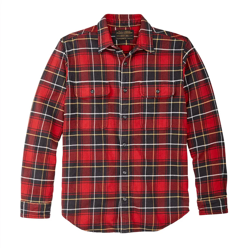 Vintage Flannel Work Shirt | Red Charcoal Plaid