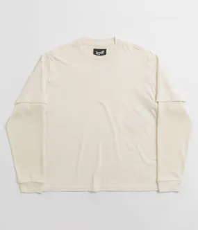 Welcome Shard Layered Knit Long Sleeve T-Shirt - Bone