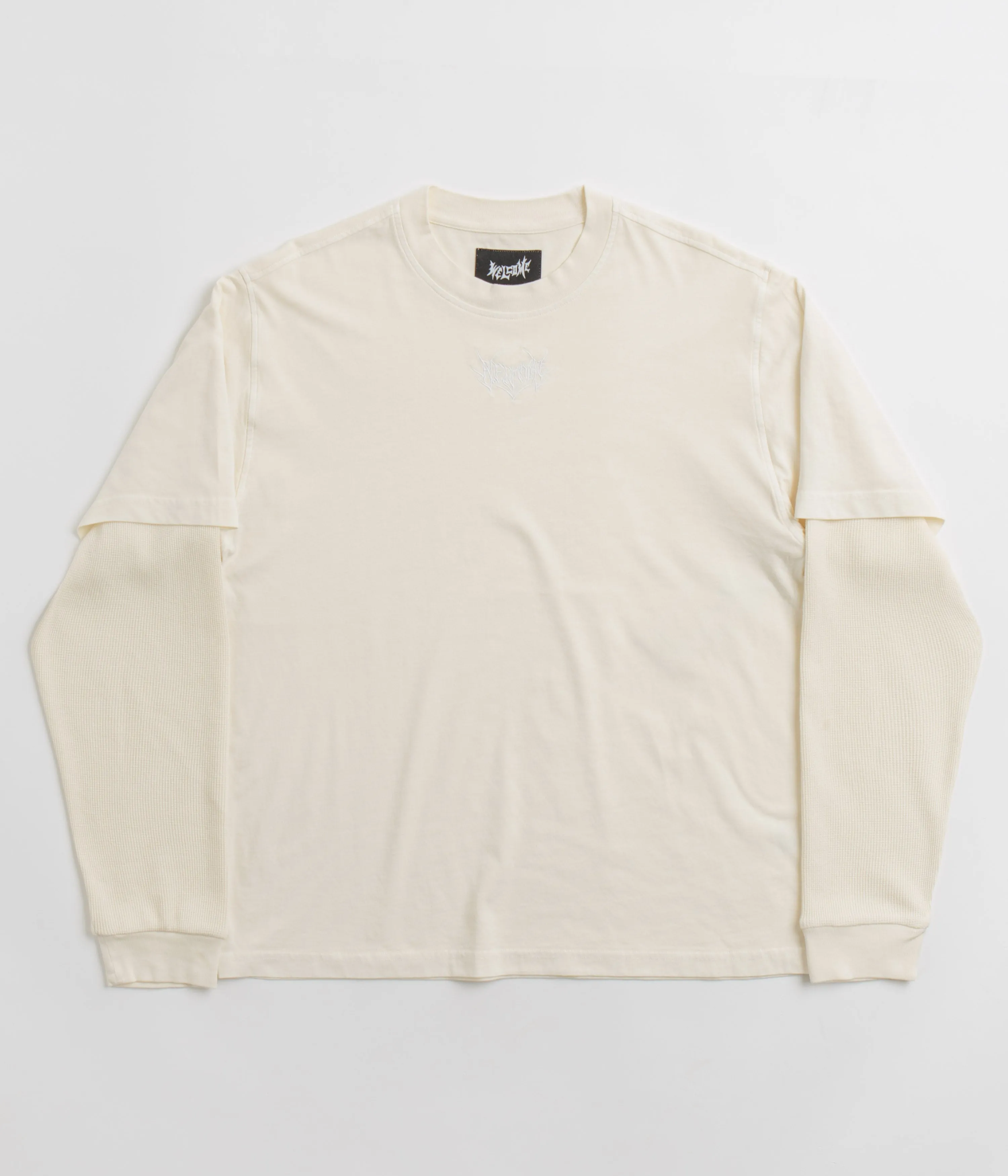 Welcome Shard Layered Knit Long Sleeve T-Shirt - Bone