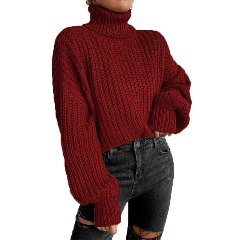 Wenkouban winter outfits women Women's Loose Thread Pilling Knitted Sweater Urban Trend Solid Color round Neck